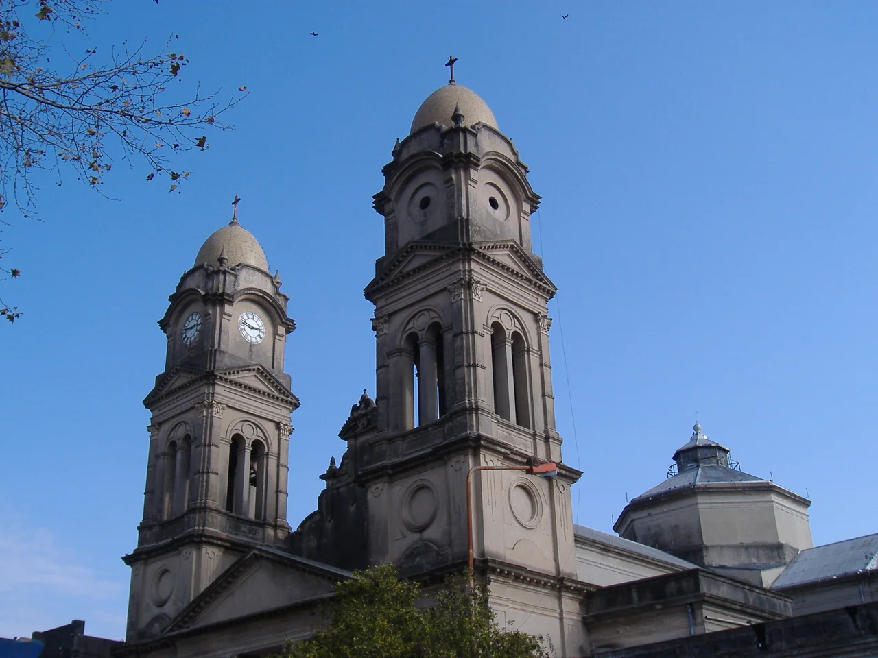 The towers of the cathedral of Gualeguaychú, Entre Ríos, Argentina.