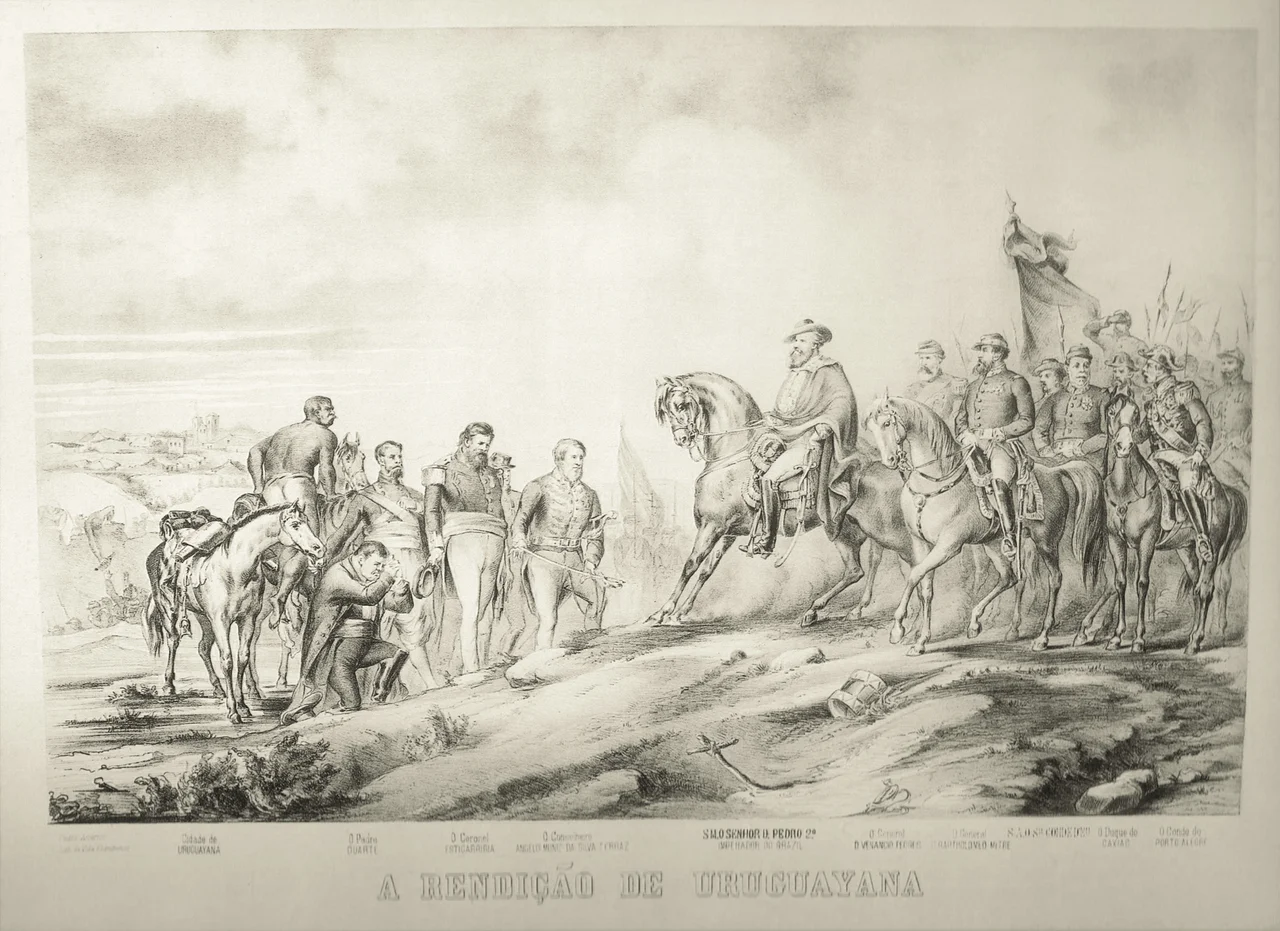 Surrender of Uruguaiana during the War of the Triple Alliance, 1865.