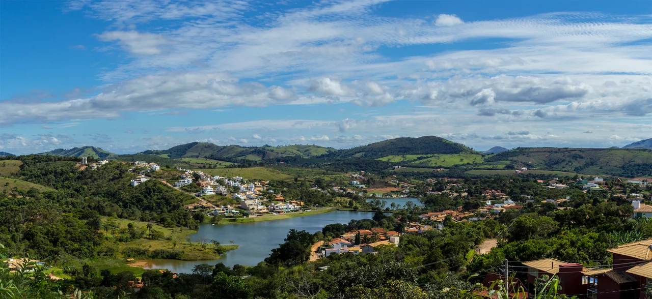 Panoramic view of town
