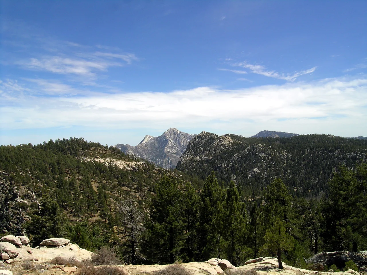Picacho del Diablo (Devil's Peak) — in the Sierra San Pedro Mártir mountain range of Baja California State, Mexico.
Highest point in B.C. state, at 3,078 metres (10,098 ft) in elevation. The Sierra San Pedro Mártir are a range of the Template:Peninsular Ranges System.
Seen from the National Astronomical Observatory of Mexico.