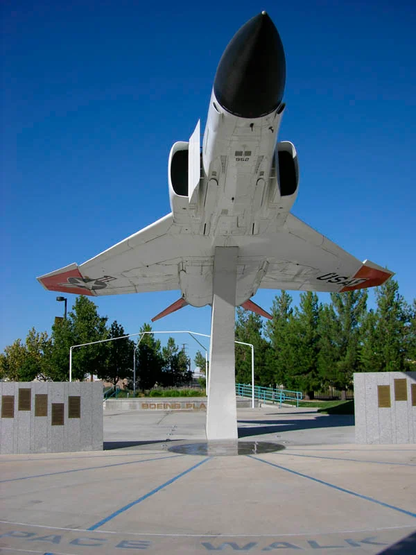 Plane at the Aerospace Walk of Honor — in Lancaster, Antelope Valley, Southern California.
