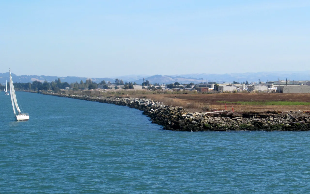 The former Alameda Mole on the edge of the former NAS Alameda in December 2017