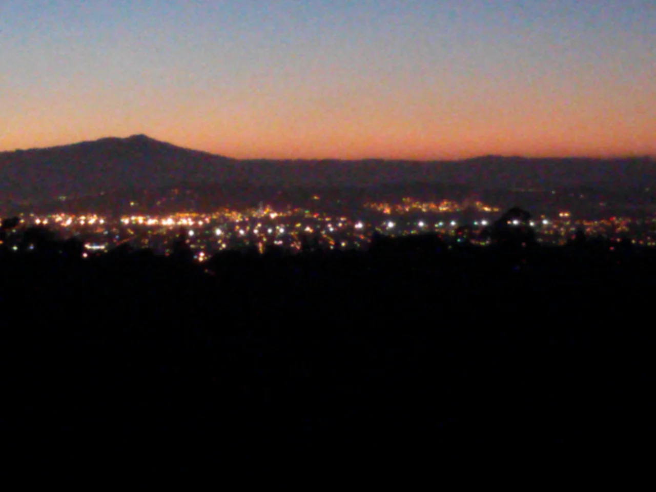 Richmond as seen from Wildcat Canyon Regional Park at dusk looking West