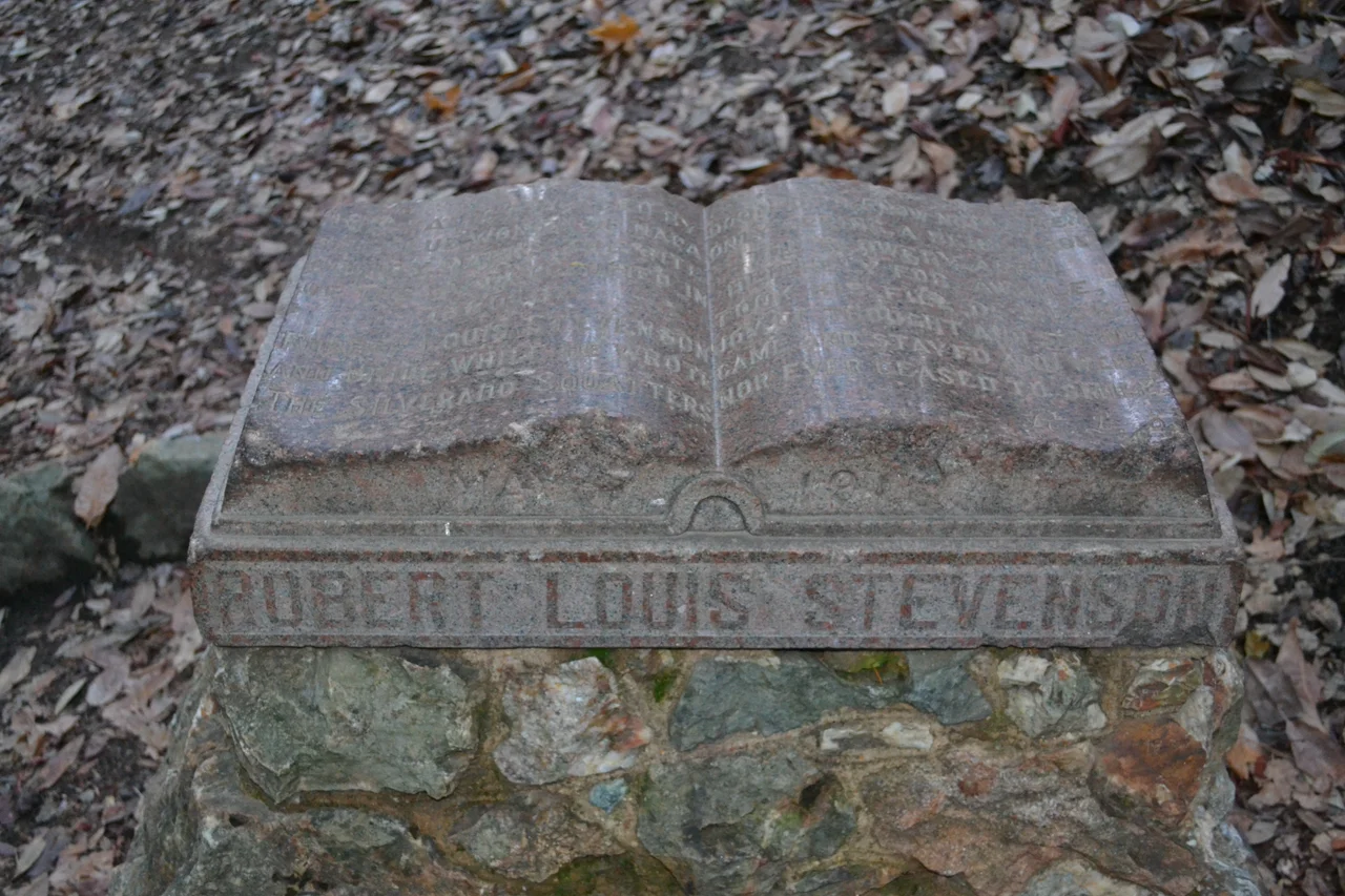 Monument on the site of Robert Louis Stevenson's cabin in Robert Louis Stevenson State Park