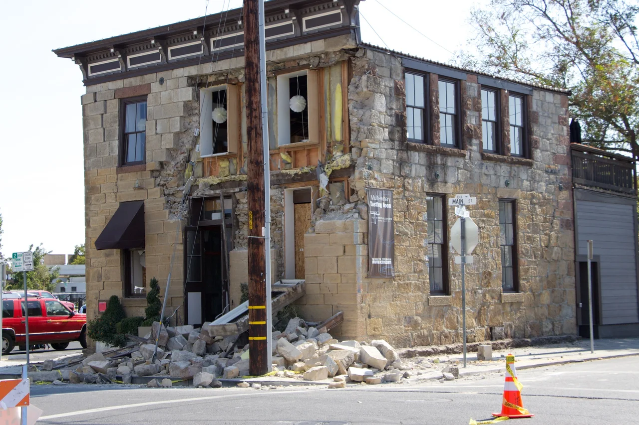 The Sam Kee Laundry Building after Napa Valley earthquake.