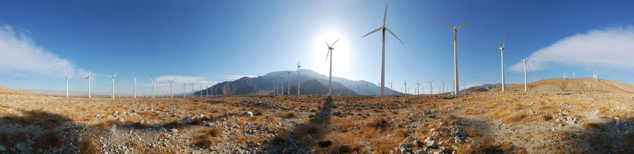 360° panorama from the site of the San Gorgonio Pass Wind Farm. Photo by Gregg M. Erickson