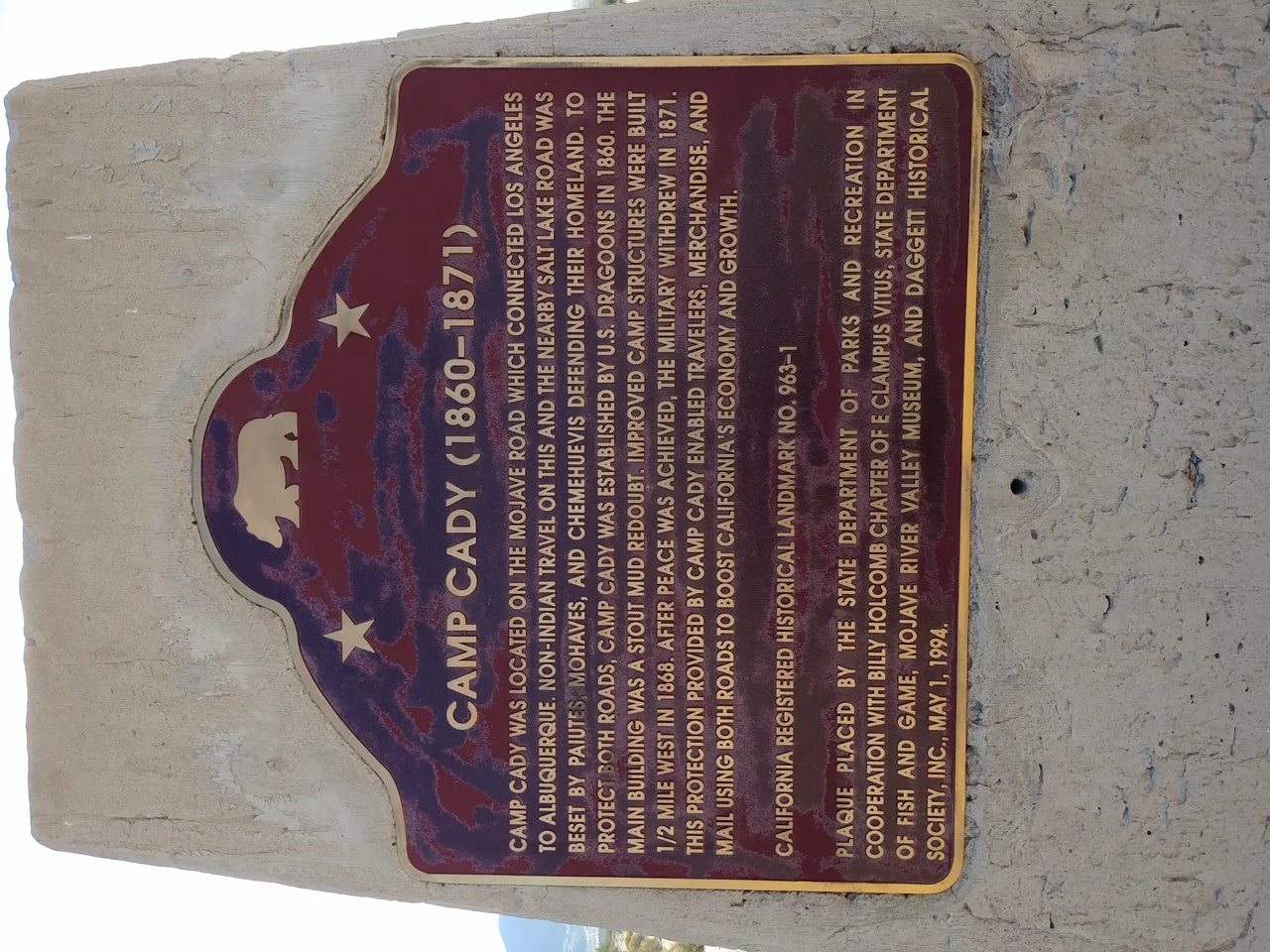 This is a photo of a place or building that is listed on the California Historical Landmark listing in the United States. Its reference number is