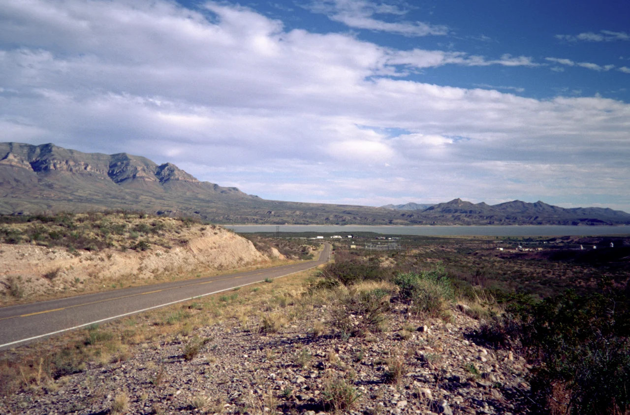Scope and content: The original finding aid described this photograph as:
Original Caption: The impressive Caballo Mountains tower over Caballo Lake and the Rio Grande valley, and are a landmark that can be seen for miles.
Location: Location: New Mexico (32.919° N 107.319° W)
Status: Public domain. Photo by Miller Photography Studio