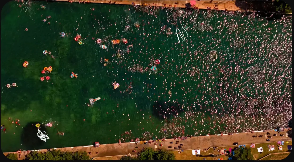 Aerial image of Barton Springs Pool