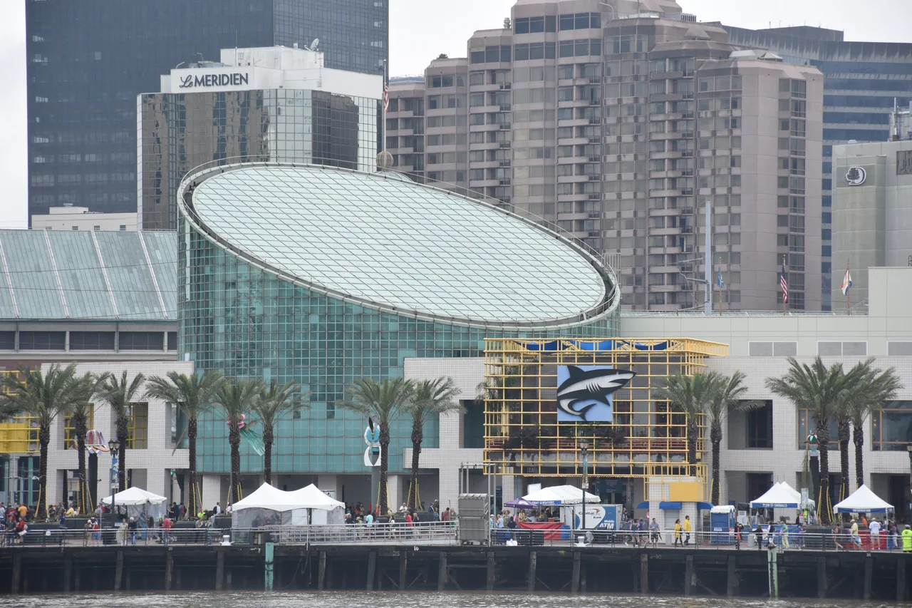 The French Quarter looking out from the Marriott Hotel in September of 2011.
