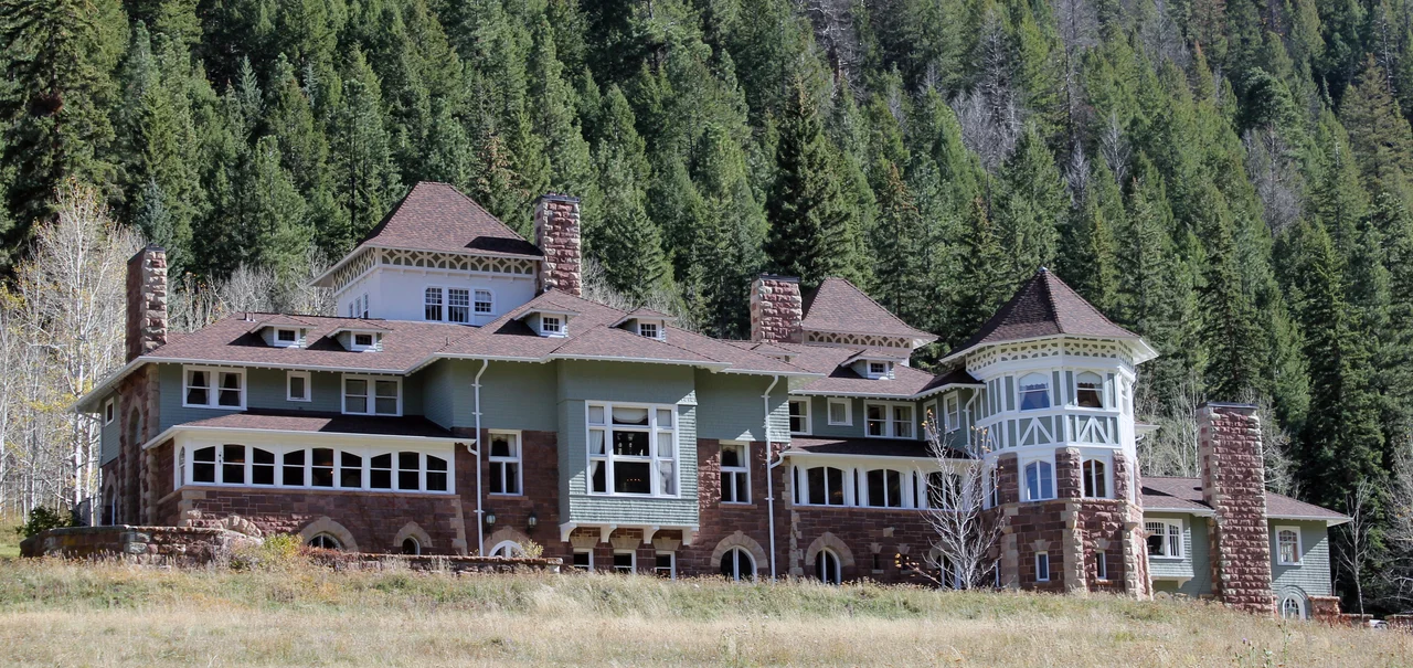 The Osgood Castle in Redstone, Colorado. The property, also known as the Redstone Castle and as Cleveholm, is listed on the National Register of Historic Places.