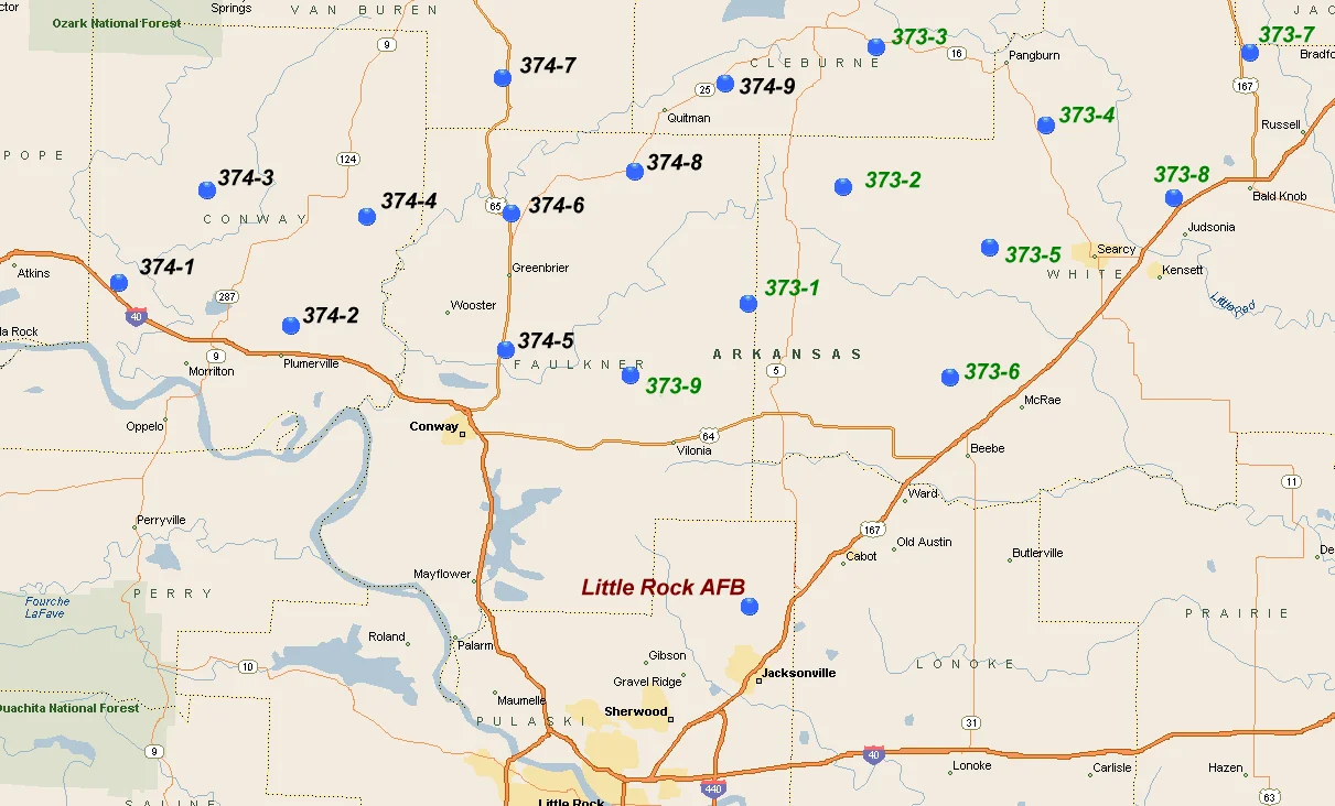Titan II Strategic Missile (SM) sites of 373rd & 374th SMS(quadrons), commanded by 308th SMW(ing), 1963–1987