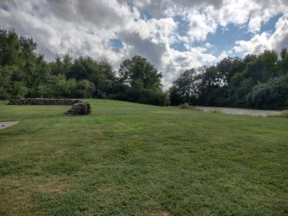 Stone wall near the Mathew H. Ritchey House in Newtonia, Missouri. The First Battle of Newtonia was fought near here.