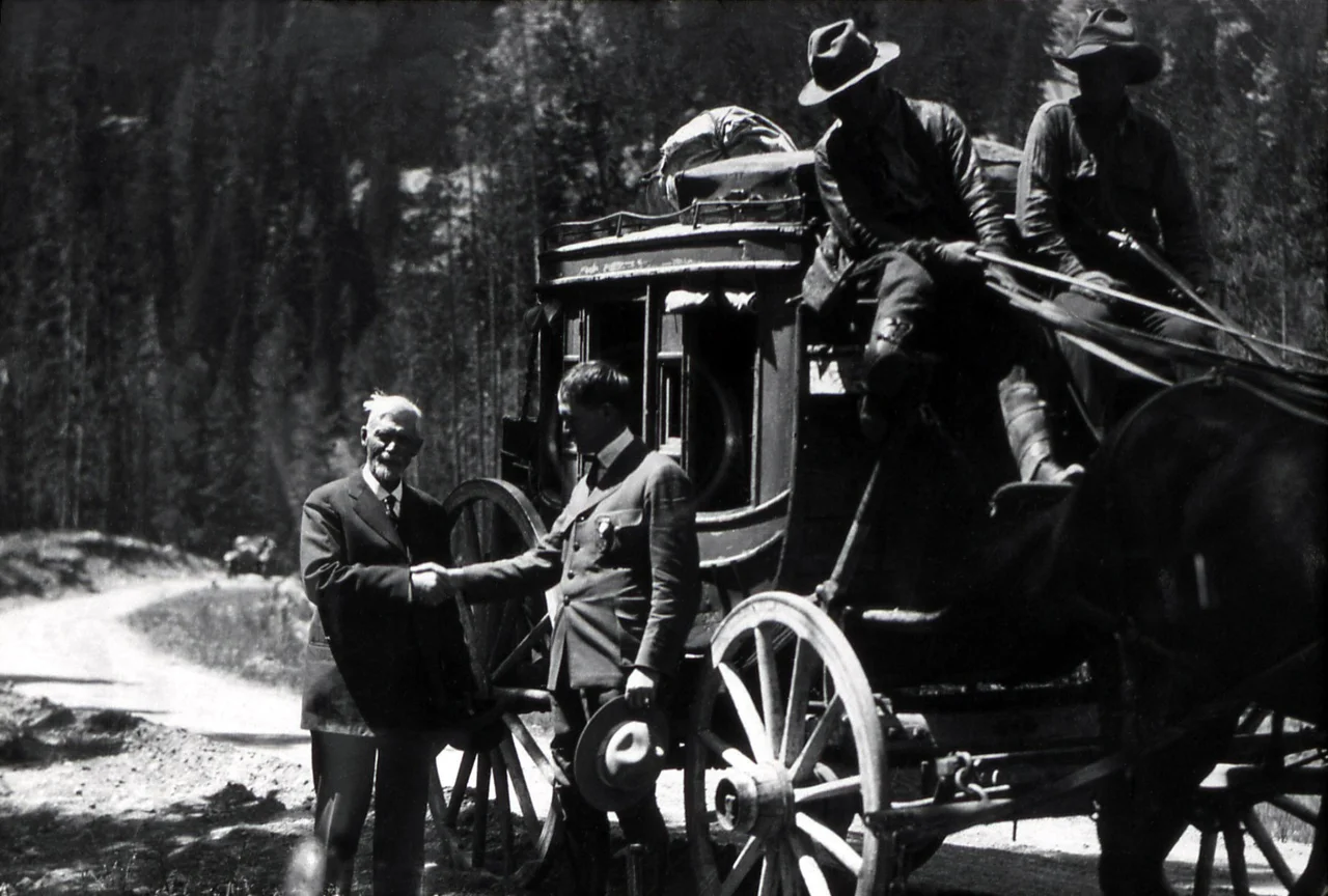 CW Cook and Horace Albright during the 1922 50th Anniversary celebration at Yellowstone National Park