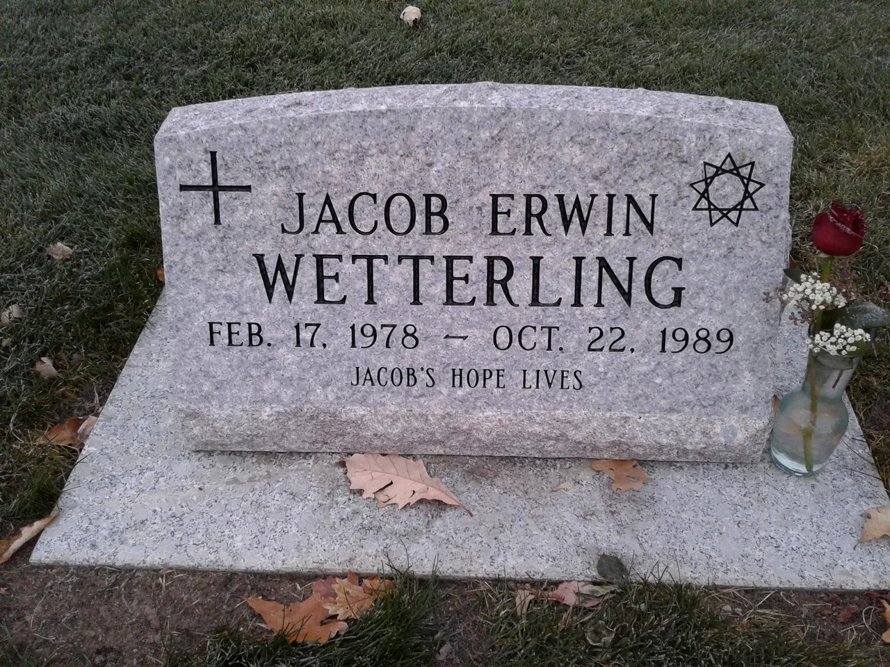 "Jacob's final resting place." LAT: 45.5756533, LONG: -94.3958367