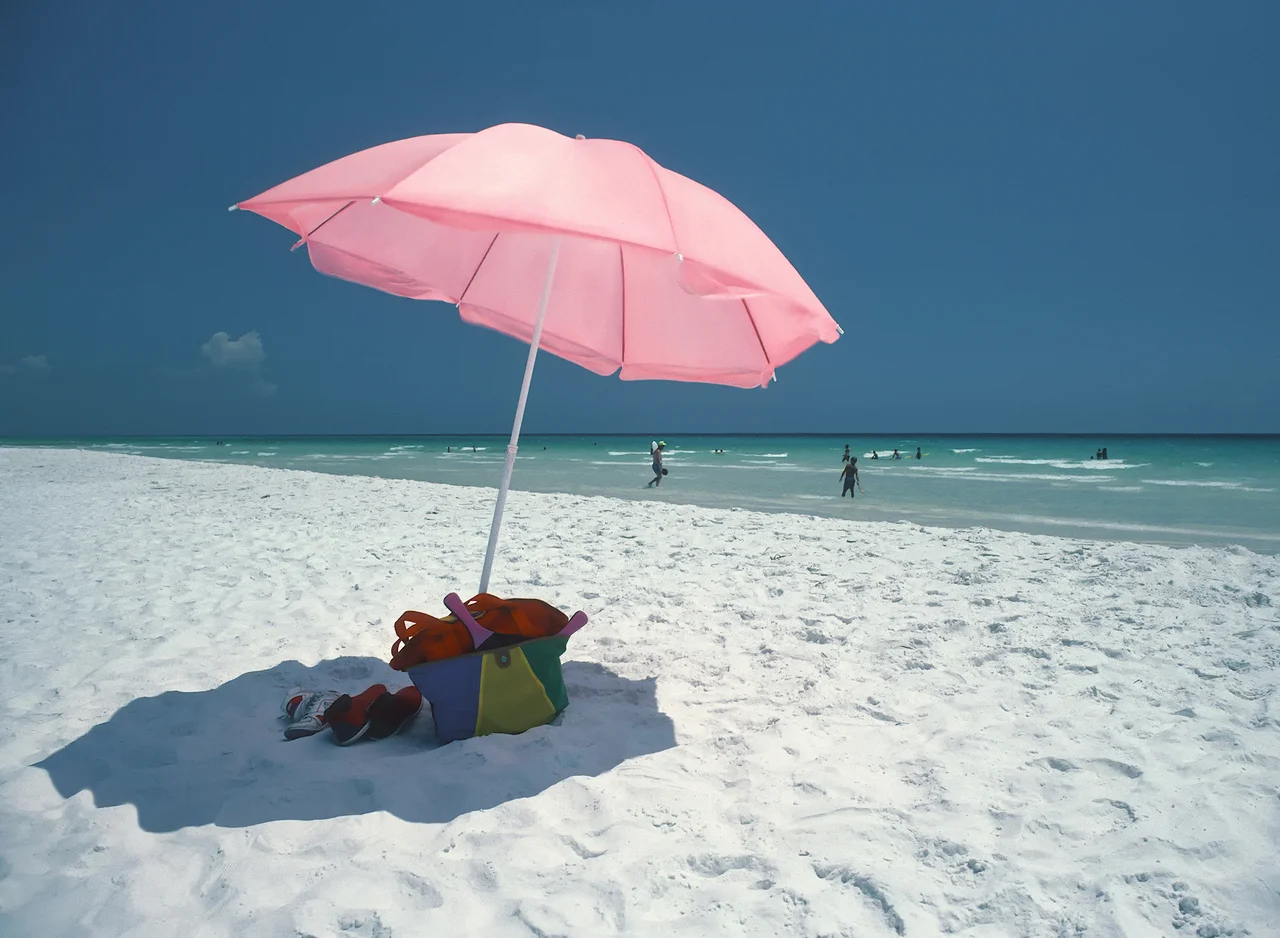 Beach of Seaside on the Florida panhandle in Walton County, USA.