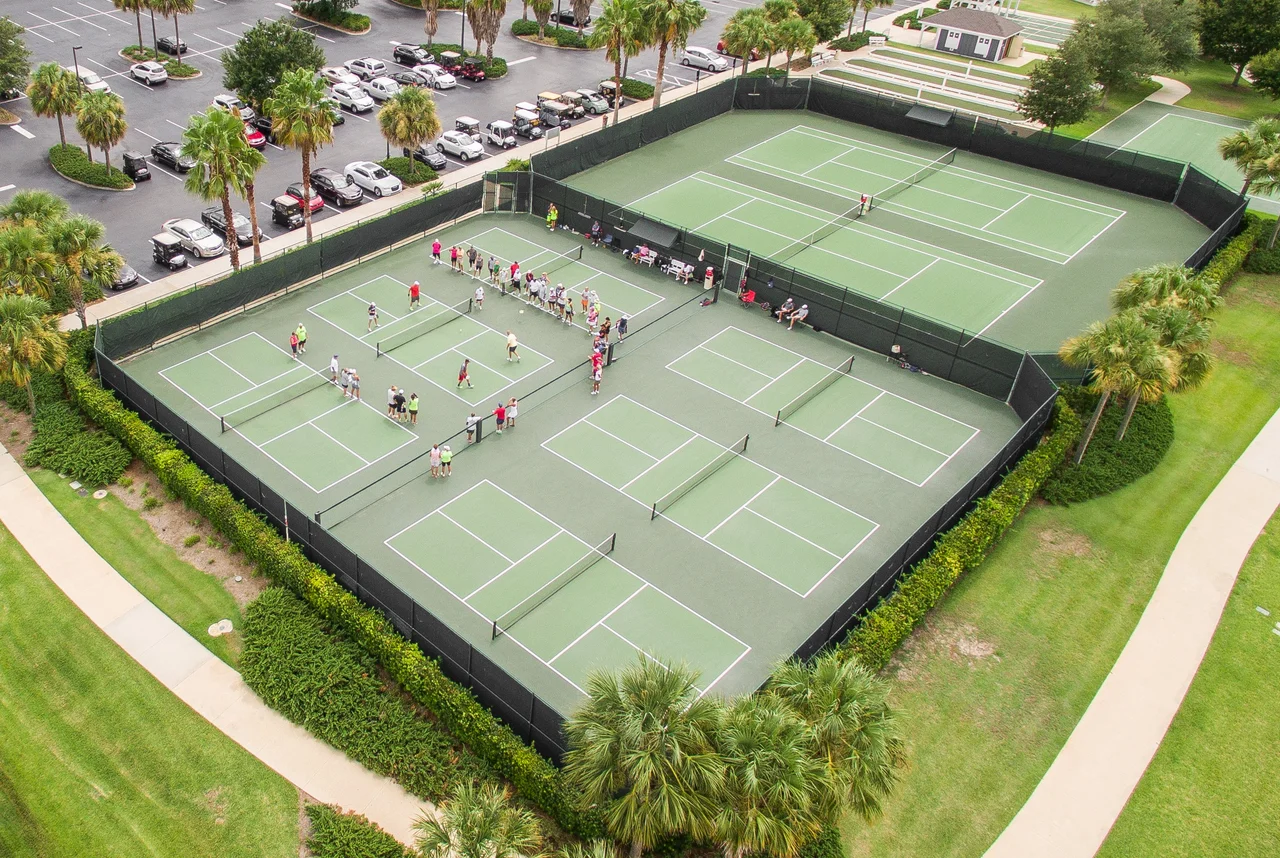 Aerial photo of pickleball courts in The Villages