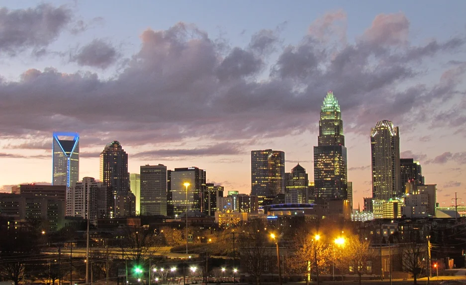 Charlotte, North Carolina skyline in January of 2011, taken from Central Piedmont Community College.  Taken by Ricky W.