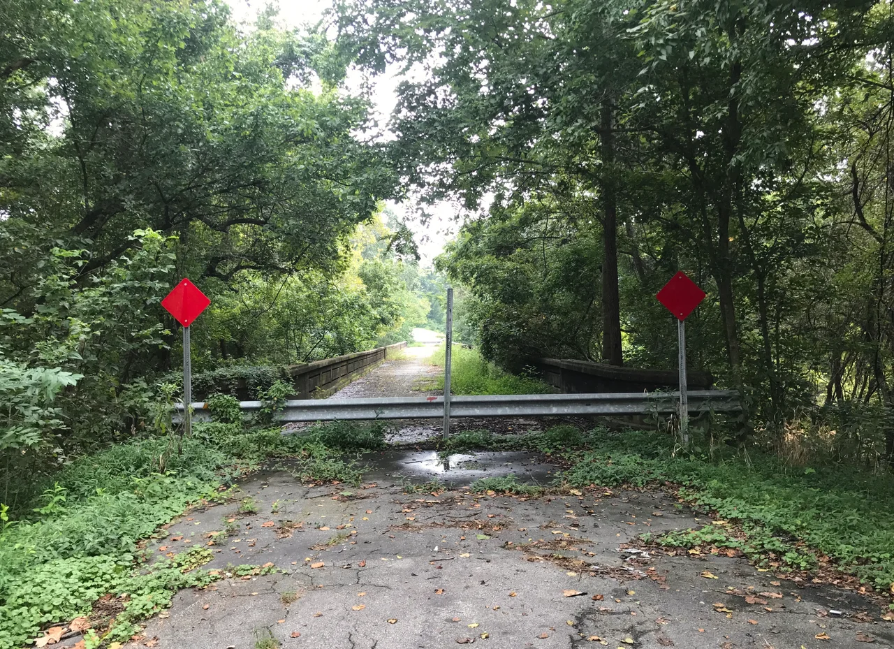 North side of top of Mebane Bridge facing south