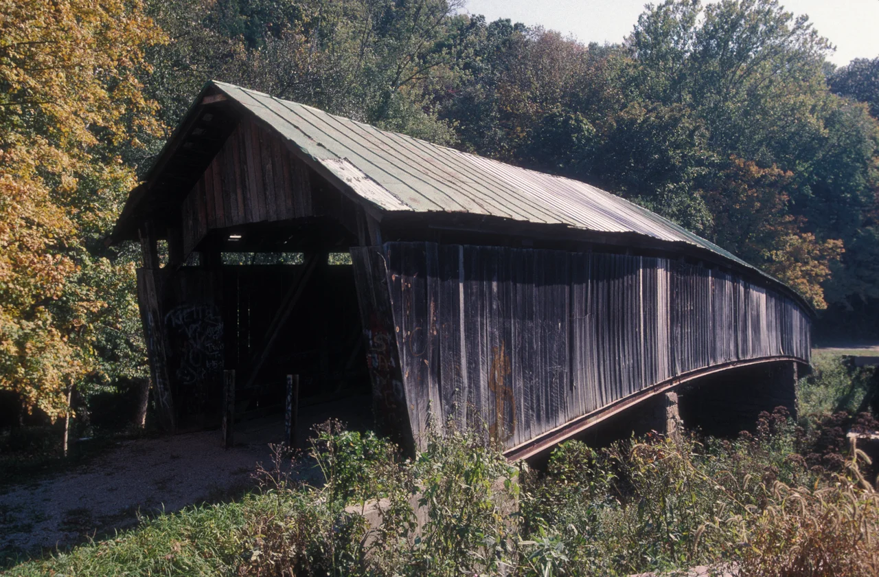 3 SPAN 165', 1874 DOUBLE MKING AND ARCH OVER RACCOON CREEK; ALSO KNOWN AS GEER MILL C.B.