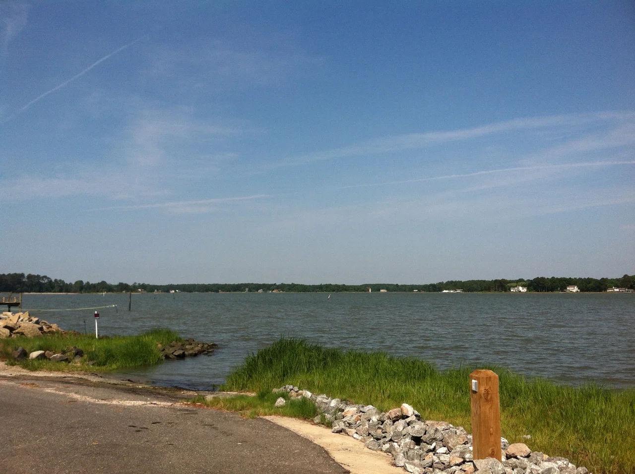 Looking out over the Poquoson River from the small boat ramp at the end of Hunts Neck Road in Poquoson.