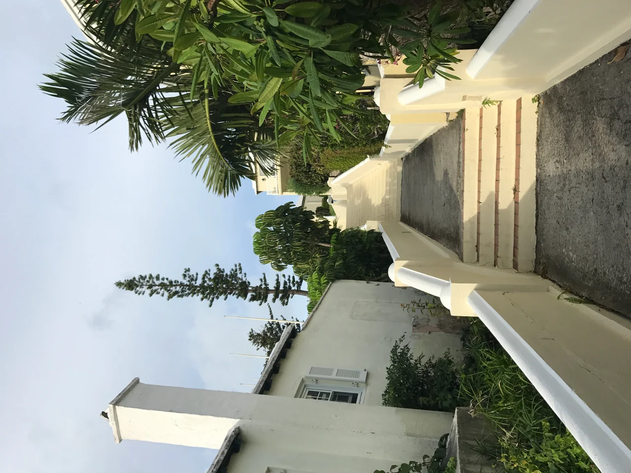 The historic rose walk leading up to the St. George Club and site of the former St. George hotel