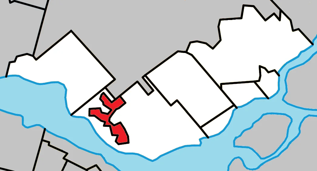 Location of Kanesatake, Quebec within Deux-Montagnes Regional County Municipality.