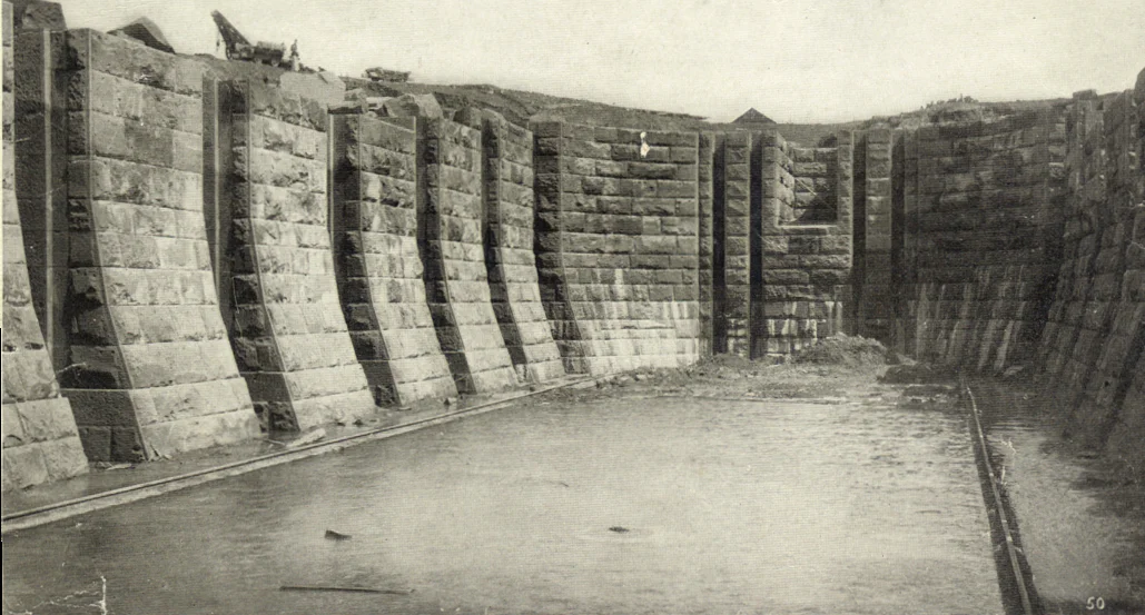 The southern dock of the Chignecto Ship Railway. Fort Lawrence, on the Fundy Bay, near Amherst, Nova Scotia, Canada.