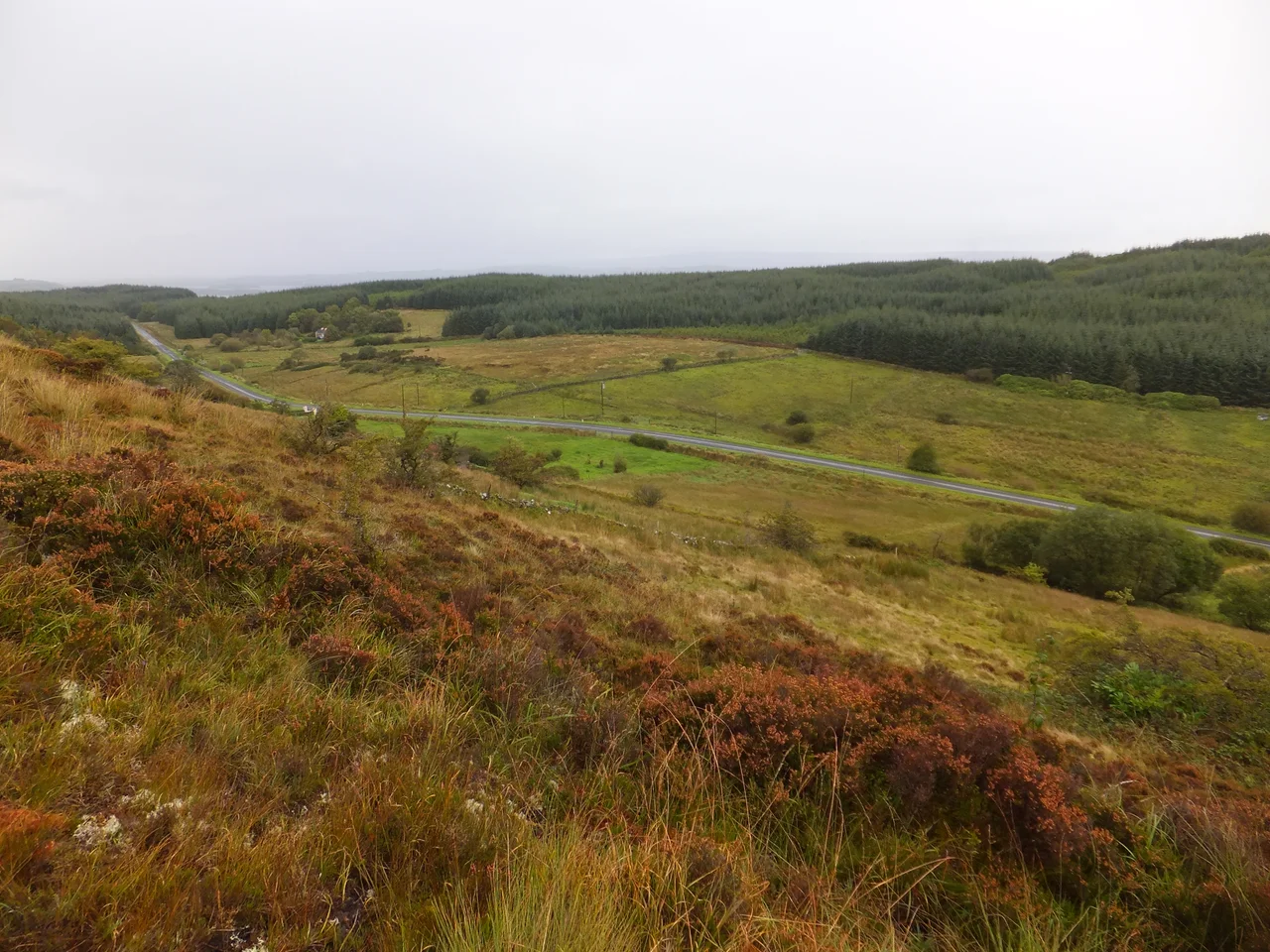 View down into the Curlew pass from the Irish positions on the English left; looking north