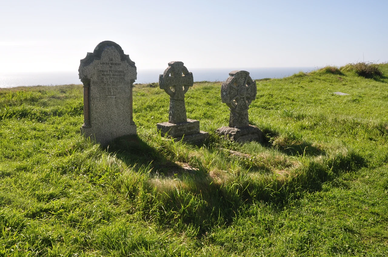 The parish church of St Materiana's in Tintagel, Cornwall, UK. The church is a grade 1 listed building and may have been started in the 11th or early 12th century.