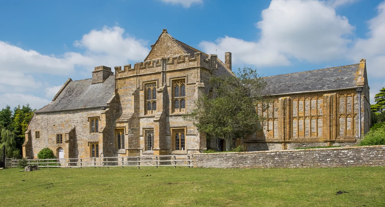 The Abbot's House at Muchelney Abbey, Somerset. The Abbot's house, built in the 14th and 15th century, is a grade 1 listed building in England.