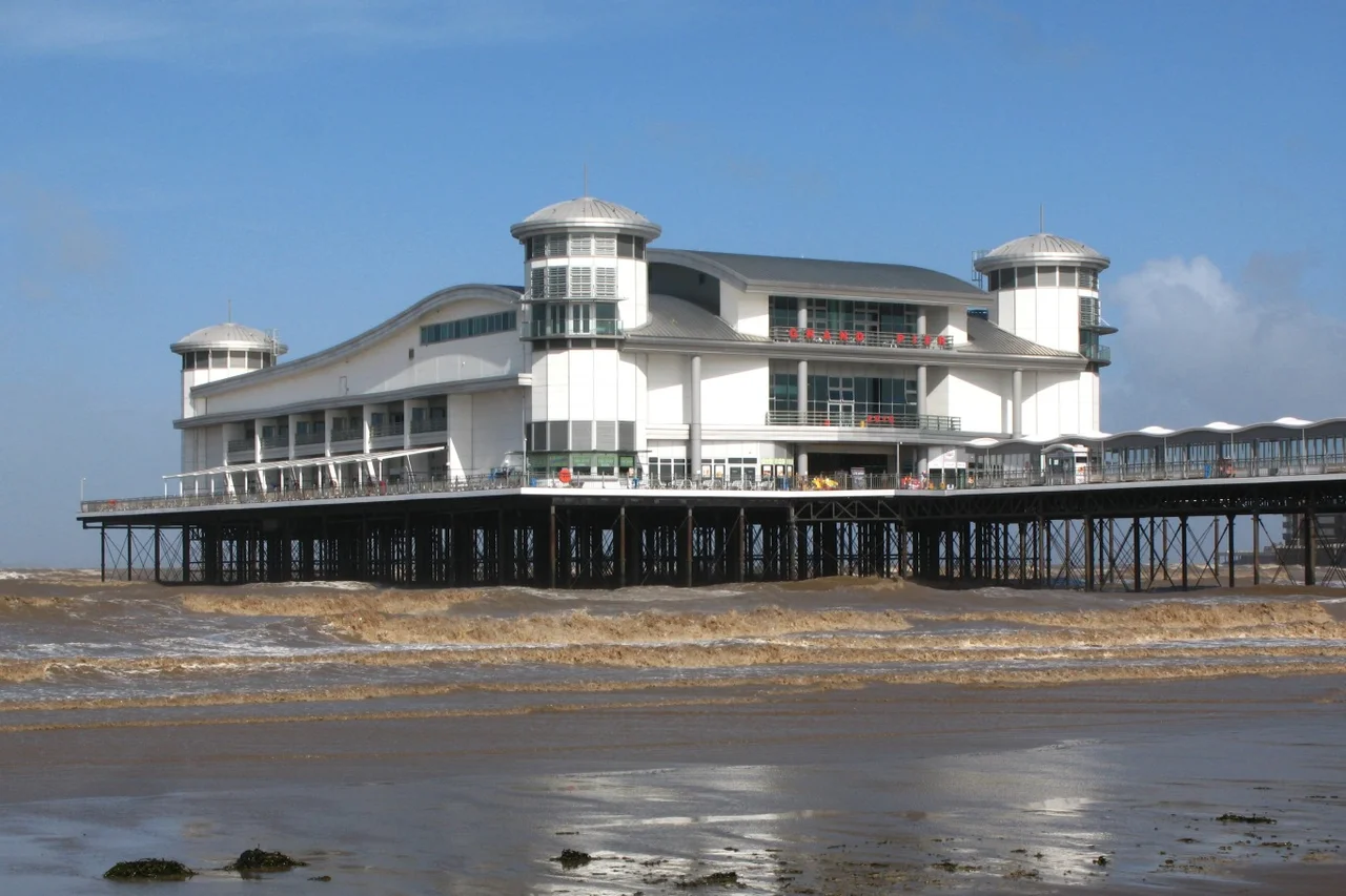 Weston-super-Mare's Grand Pier pavilion, rebuilt after the big fire of 2008.