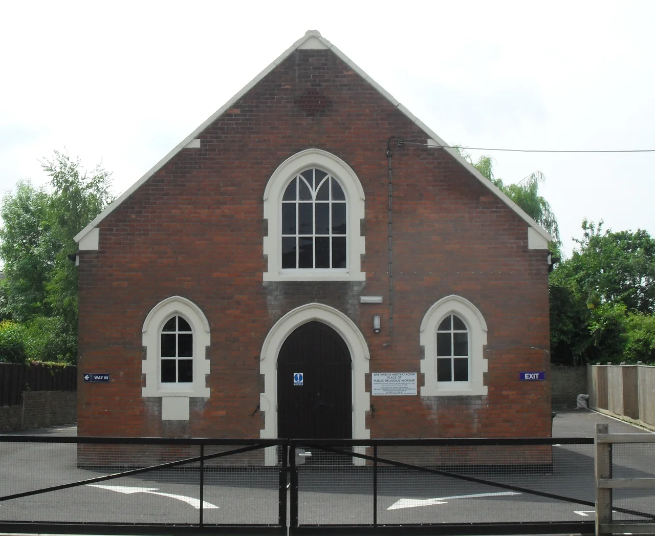 Broadbridge Heath Free Church, Broadbridge Heath, District of Horsham, West Sussex, England. A Plymouth Brethren chapel in Broadbridge Heath.