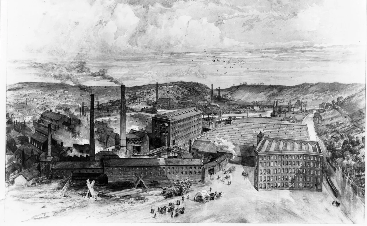 Image of Brintons factory, Kidderminster, circa 1870