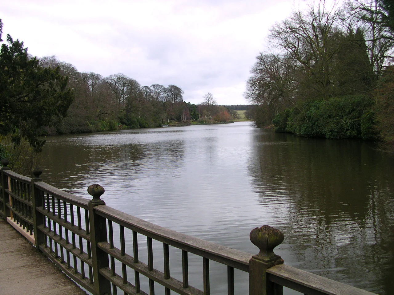 Lake at Harewood House, Leeds, England.