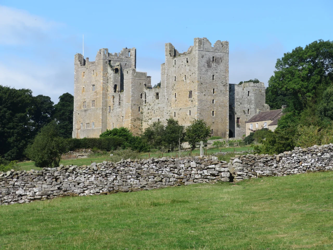 Bolton Castle in June 2018, partially restored