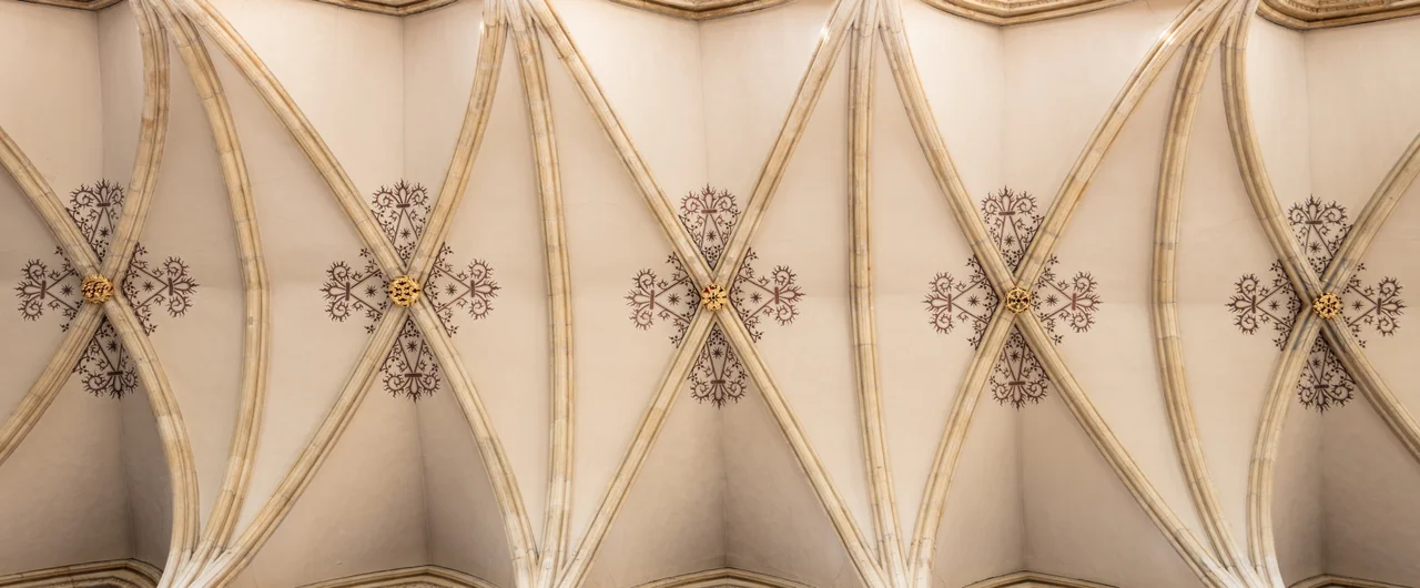 Here is a photograph taken of the ceiling inside the nave of Beverley Minster.  Located in Beverly, Yorkshire, England, UK.