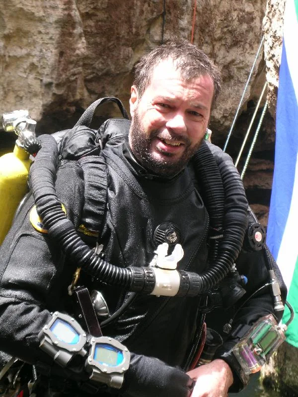 Dave Shaw after a build-up dive at Boesmansgat