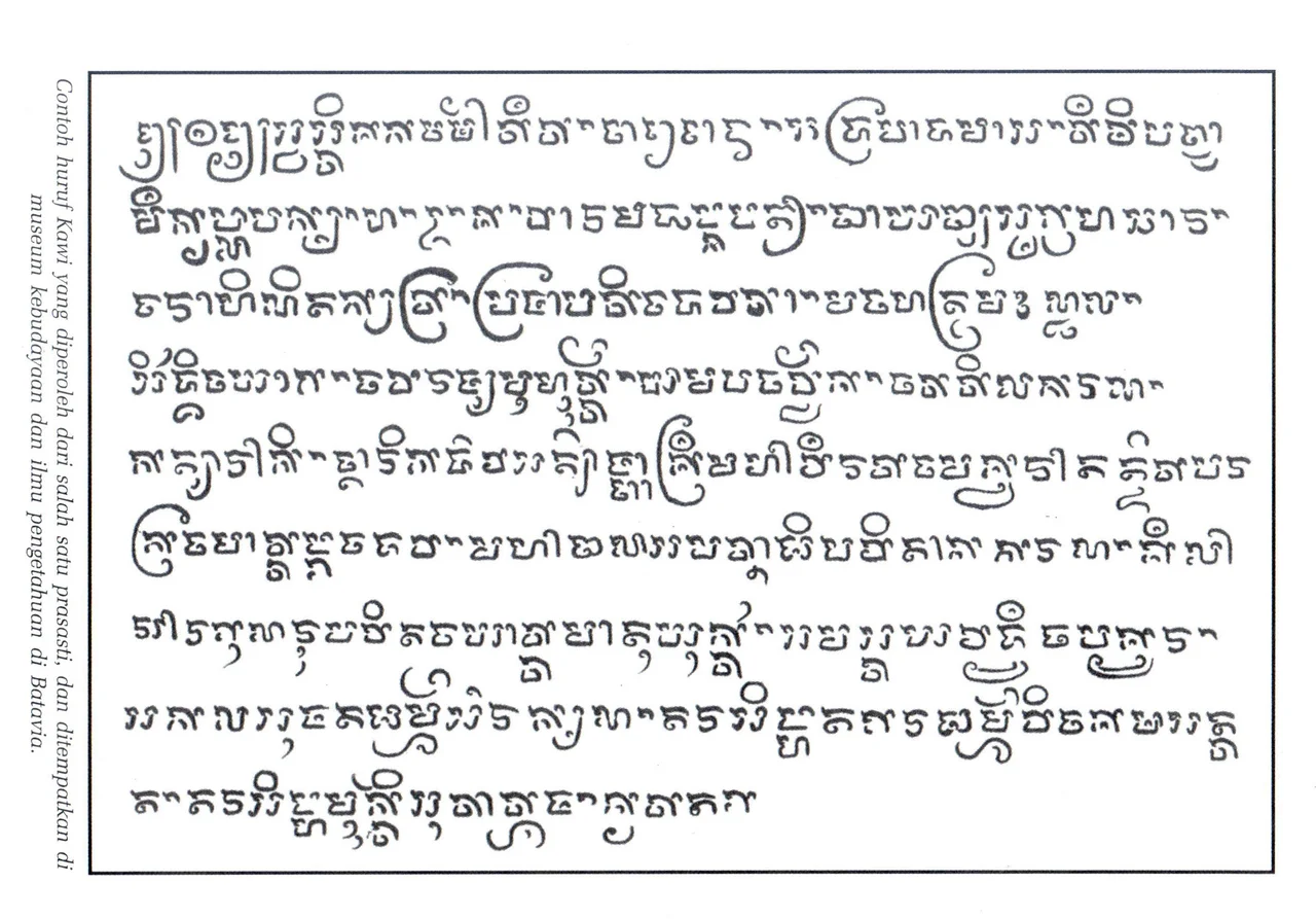 Copy of a stone stele written in Kawi script, then kept in the Museum of Culture Batavia