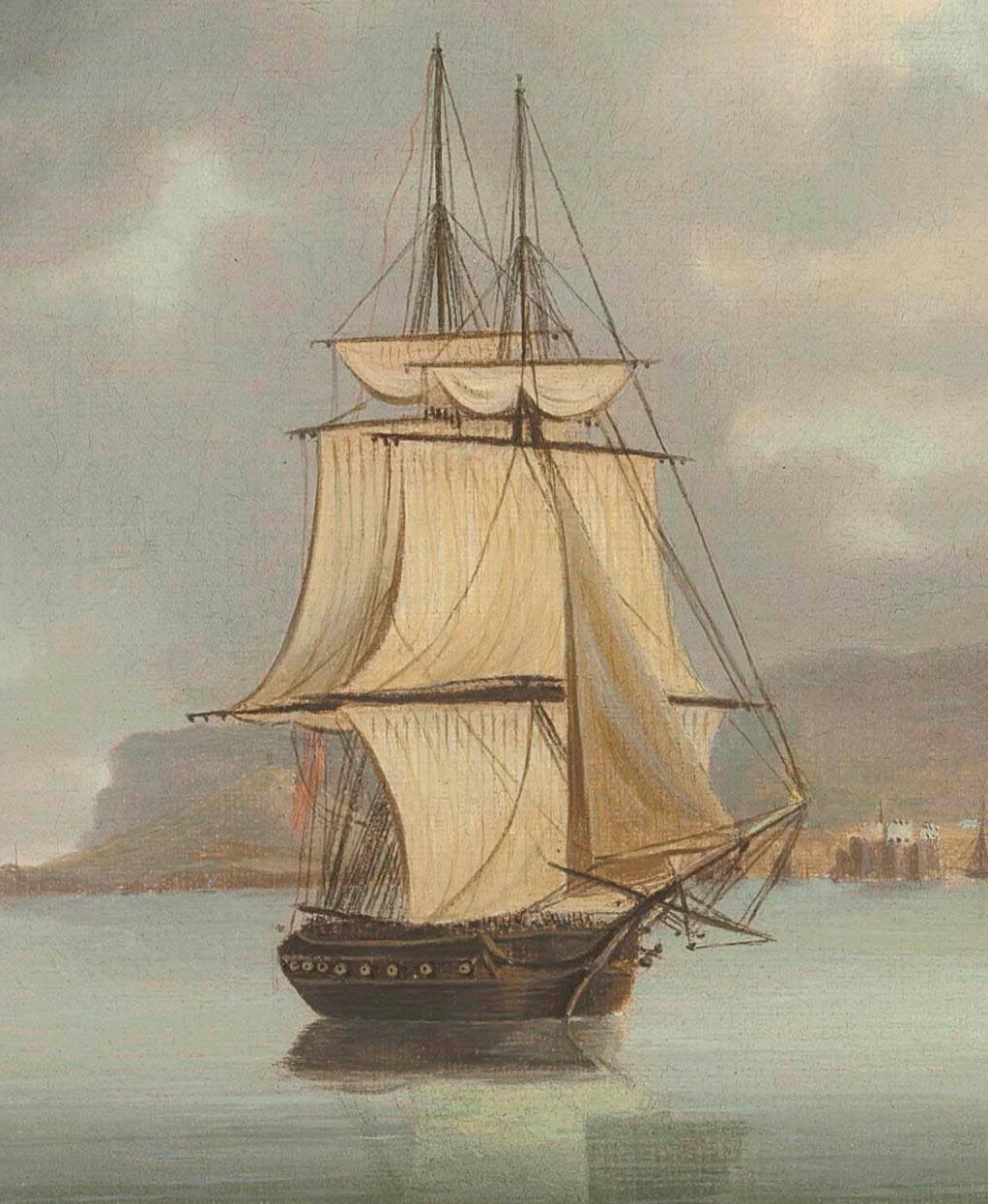 Funchal Roadstead,HMS Blenheim with Greyhound and Harrier Outward Bound, 1805
Lot number: Live Auction 2547 lot 82 Sale 23 Apr 2012. NYR_2012_02547_0082_(060246)