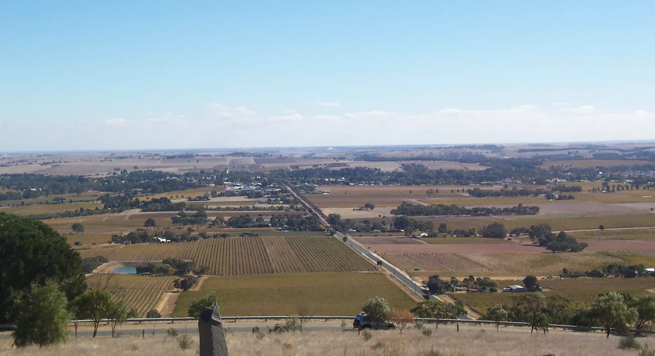 Tanunda in the Barossa Valley, viewed from Mengler's Hill. Vineyards in Autumn
Source: Scott Davis - photographer