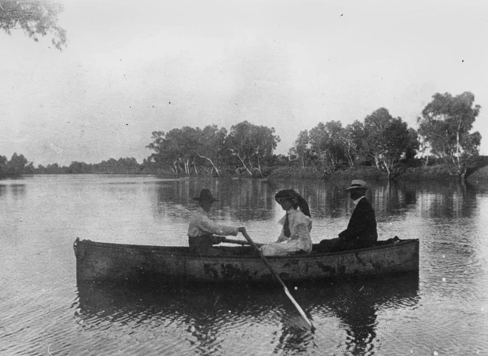 Boating on the Bourke River at Boulia, Queensland, ca.1906