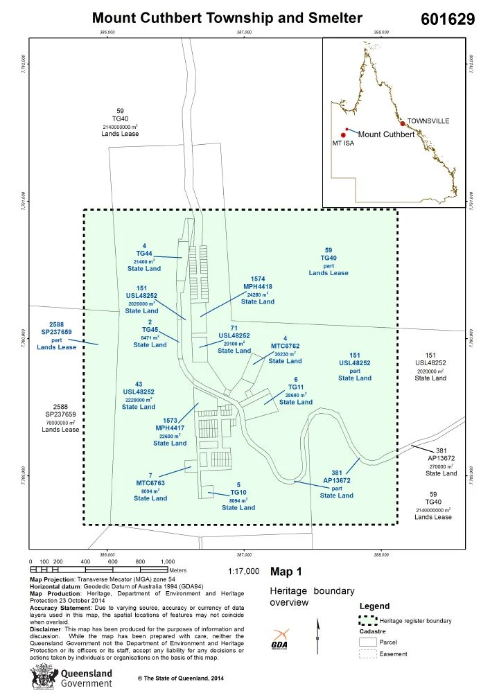 Mount Cuthbert Township and Smelter - boundary map (2014)