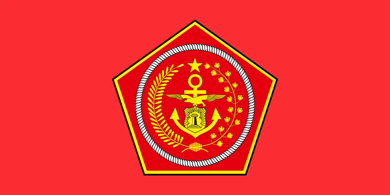 Flag of the Indonesian National Armed Forces (ABRI, Angkatan Bersenjata Republik Indonesia) until 1999, before its separation into TNI and POLRI.