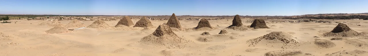 Nuri pyramids from northeast. Near Jebel Barkal, Sudan