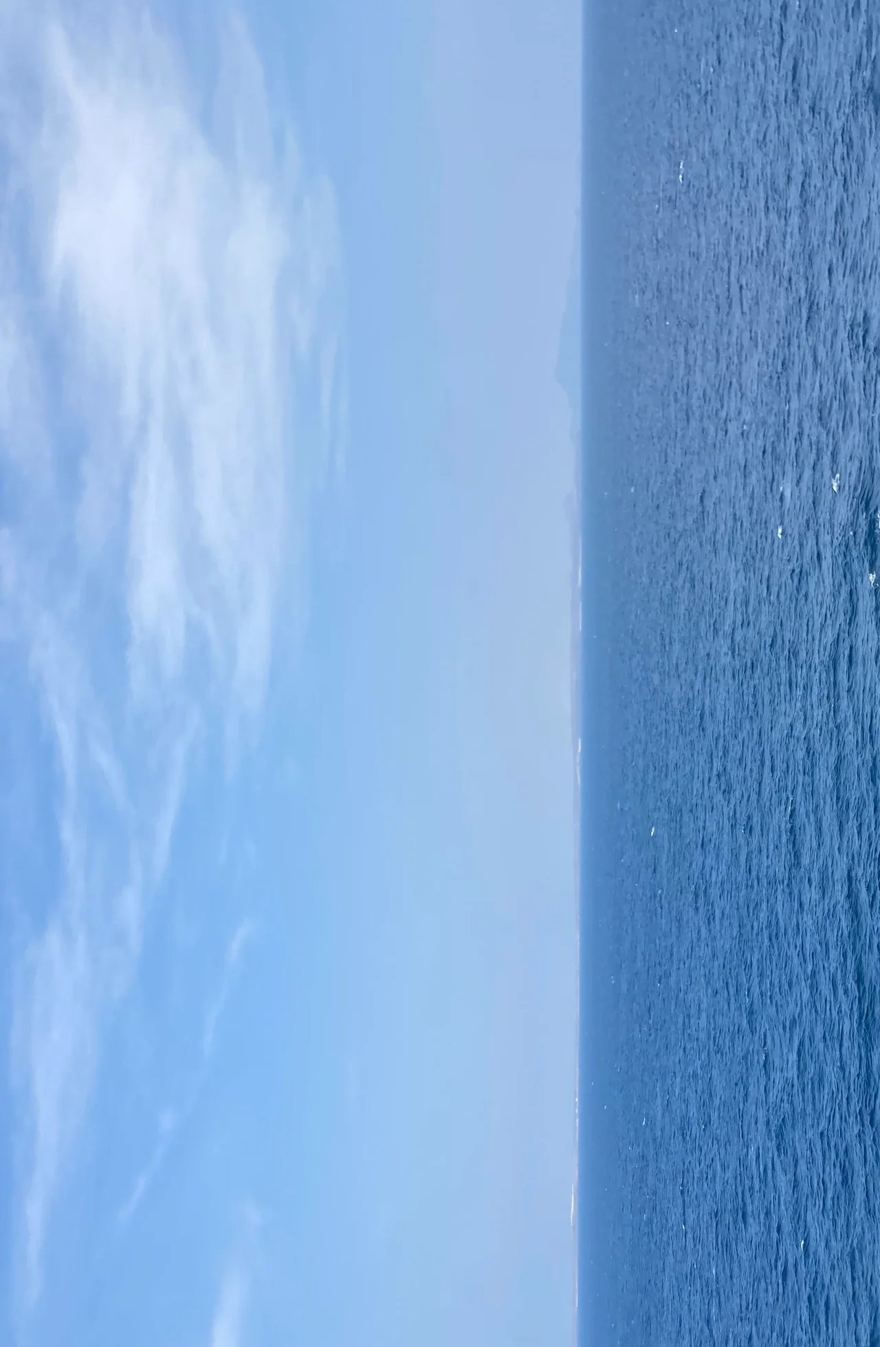 The Strait from Mid-Channel, December 2003. Yemen is in the distance and looking the other way the Djibouti coast is just visible.