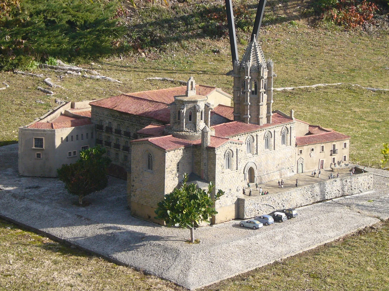 Scale model at the "Catalunya en Miniatura" miniature park : Monastery of Vallbona de les Monges
