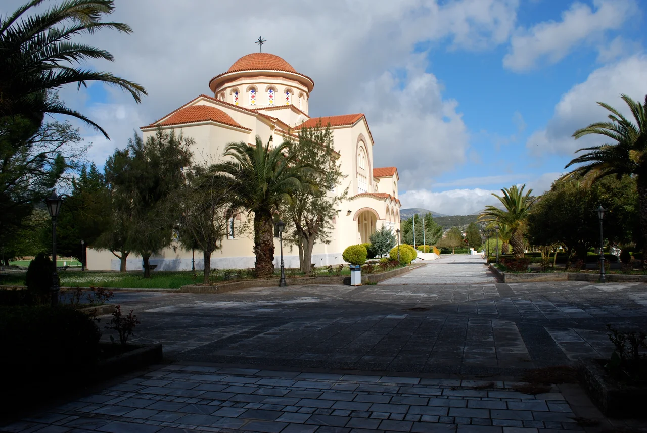 Vue du monastère de Agios Gerasimos à Kephalonia.