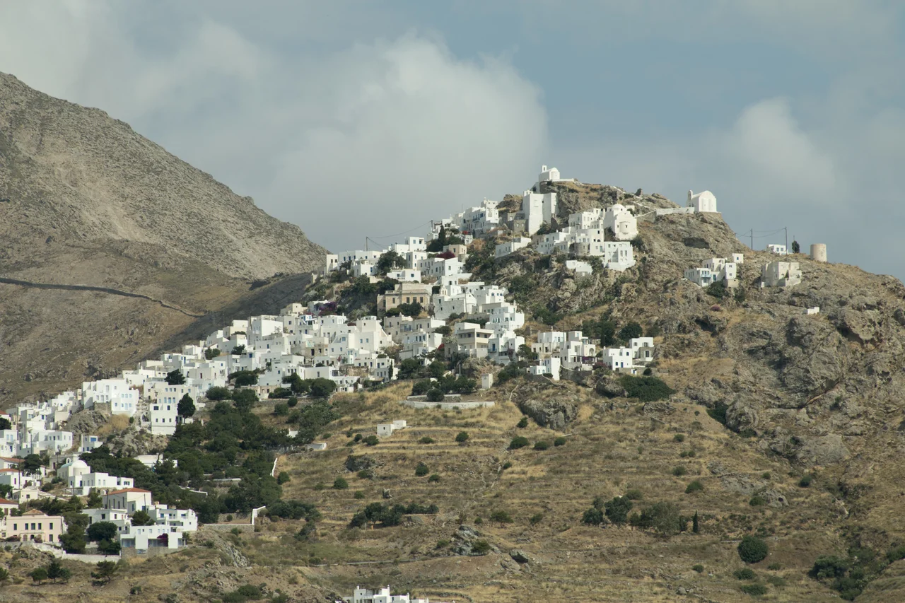 Chora of Serifos, Cyclades. (View from the port of Livadi.)