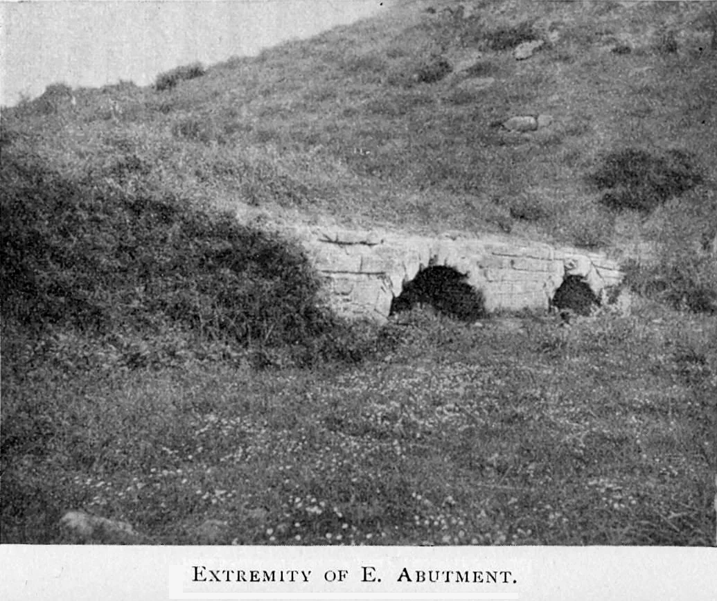 Roman bridge over the Aesepus river (Gönen Çay), Mysia, Turkey. It is notable for its advanced hollow chamber system which has also been employed in other Roman bridges in the region. In a field examination carried out in the early 20th century, the four main vaults of the bridge were found in ruins, while nearly all piers and the seven minor arches had still remained intact; the present state of preservation is unknown.